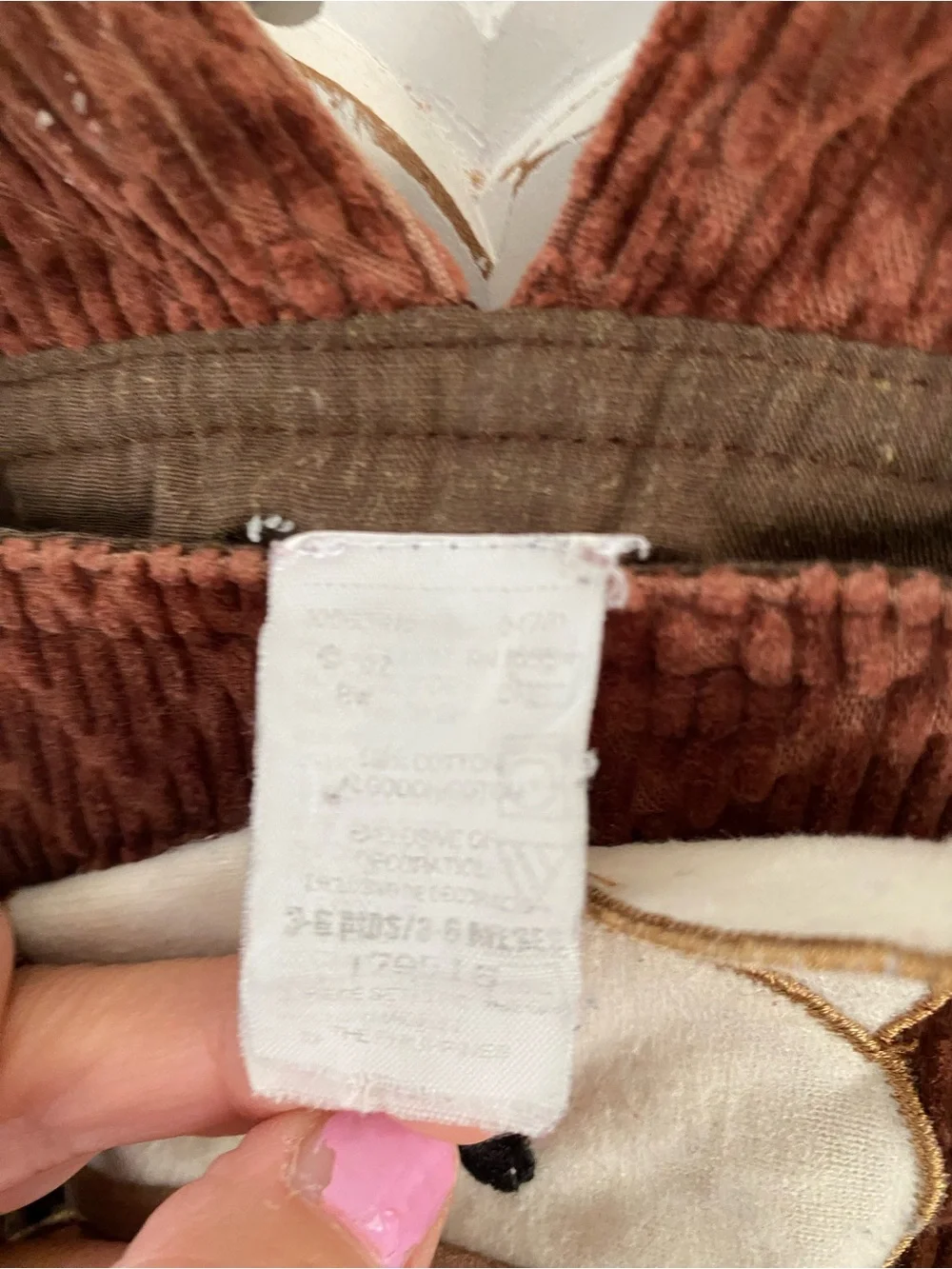 Vintage Baby 3-6 Months Brown Corduroy Western Cowboy Horse Overalls VTG